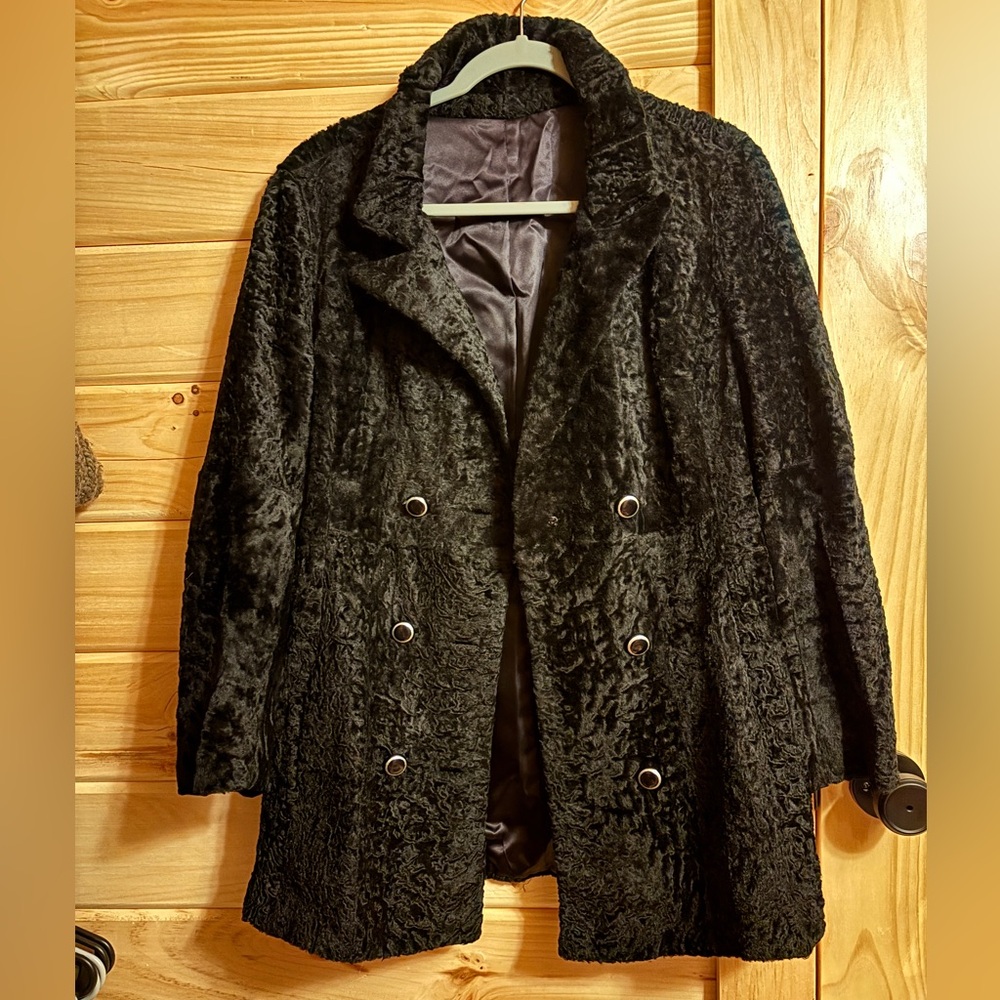 Vintage 1950s faux Persian lamb coat